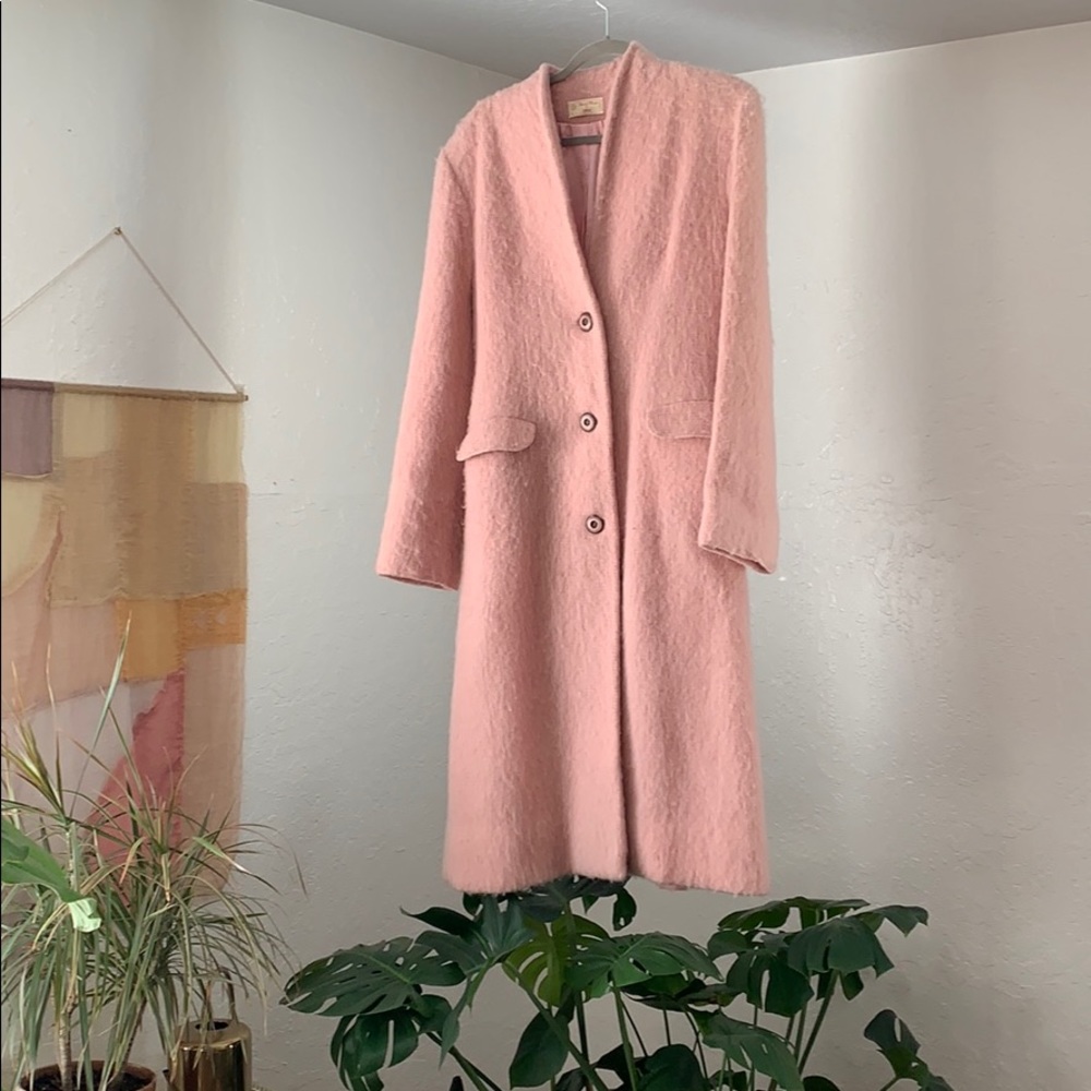 Gorgeous vintage pink wool trench!